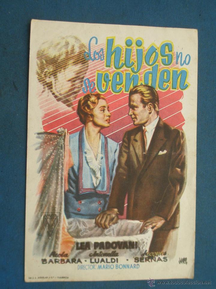 Cine: PROGRAMA DE MANO . LOS HIJOS NO SE VENDEN, CON PUBLICIDAD . - Foto 1