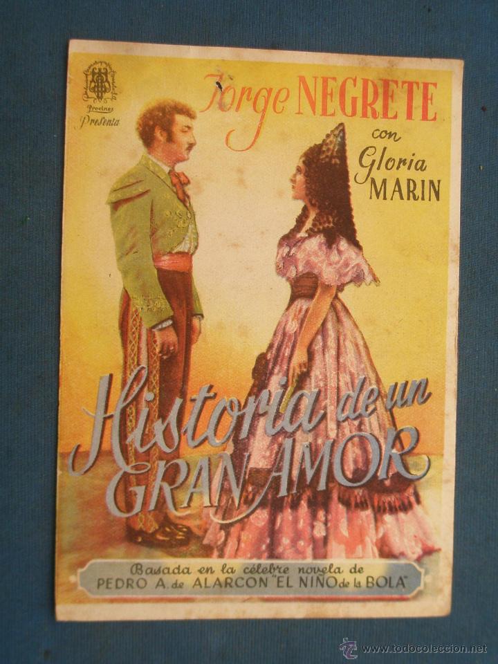 Cine: PROGRAMA DE MANO . HISTORIAS DE UN GRAN AMOR , CON PUBLICIDAD . - Foto 1
