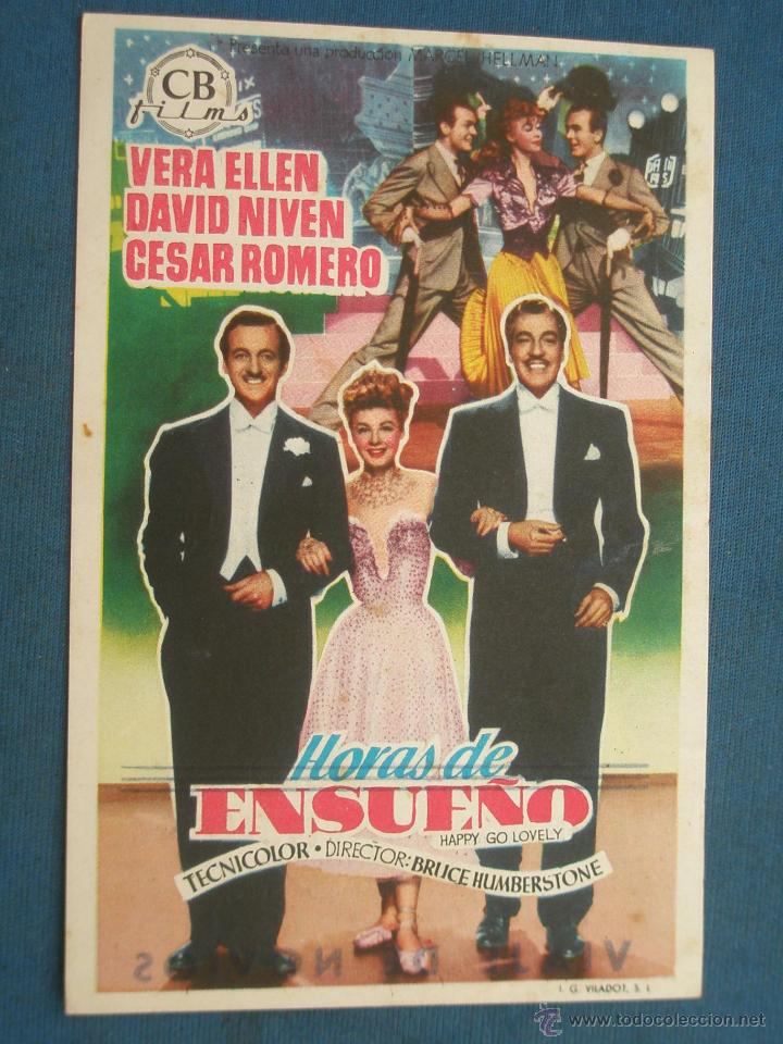 Cine: PROGRAMA DE MANO . HORAS DE ENSUE&Ntilde;O , CON PUBLICIDAD . - Foto 1