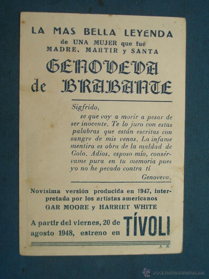 Cine: PROGRAMA DE MANO . GENOVEVA DE BRABANTE , CON PUBLICIDAD . - Foto 2
