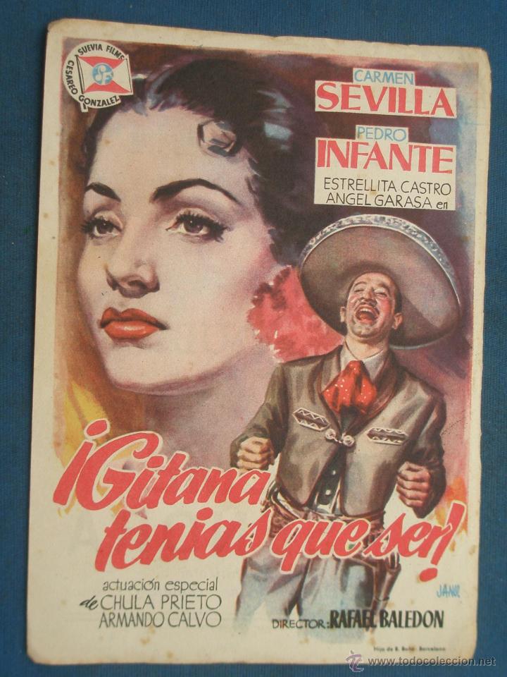 Cine: PROGRAMA DE MANO . GITANA TENIAS QUE SER , CON PUBLICIDAD . - Foto 1