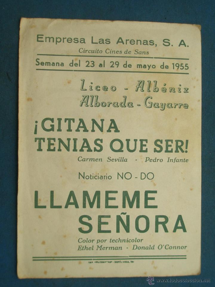 Cine: PROGRAMA DE MANO . GITANA TENIAS QUE SER , CON PUBLICIDAD . - Foto 2