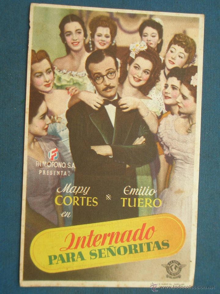 Cine: PROGRAMA DE MANO . INTERNADO PARA SE&Ntilde;ORITAS , CON PUBLICIDAD . - Foto 1