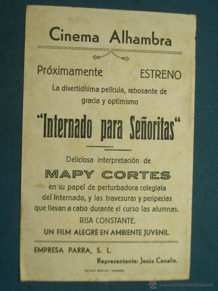 Cine: PROGRAMA DE MANO . INTERNADO PARA SE&Ntilde;ORITAS , CON PUBLICIDAD . - Foto 2