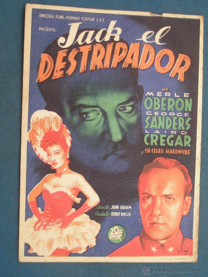 Cine: PROGRAMA DE MANO . JACK EL DESTRIPADOR, CON PUBLICIDAD . - Foto 1