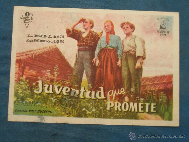 Cine: PROGRAMA DE MANO . JUVENTUD QUE PROMETE , CON PUBLICIDAD . - Foto 1