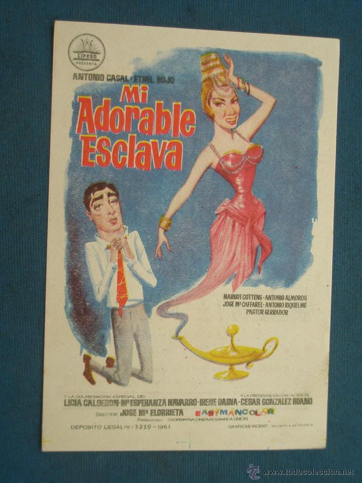 Cine: PROGRAMA DE MANO . MI ADORABLE ESCLAVA , CON PUBLICIDAD . - Foto 1