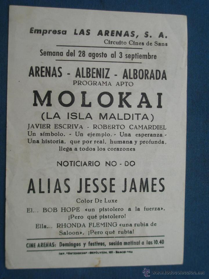 Cine: PROGRAMA DE MANO . MOLOKAI , CON PUBLICIDAD . - Foto 2