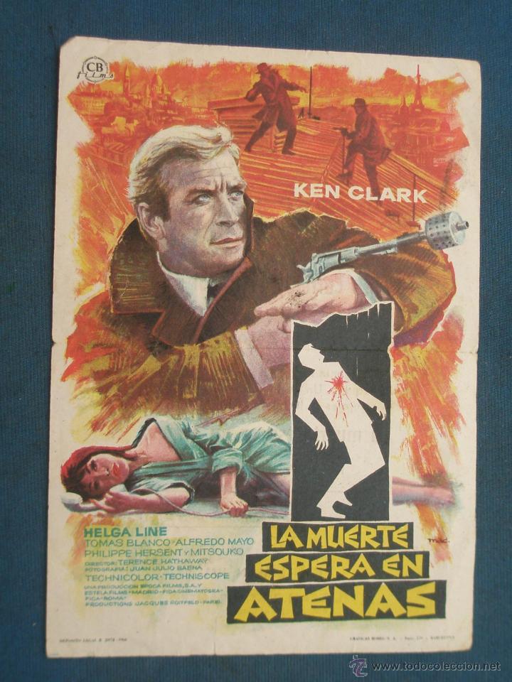 Cine: PROGRAMA DE MANO . LA MUERTE ESPERA EN ATENAS , CON PUBLICIDAD . - Foto 1