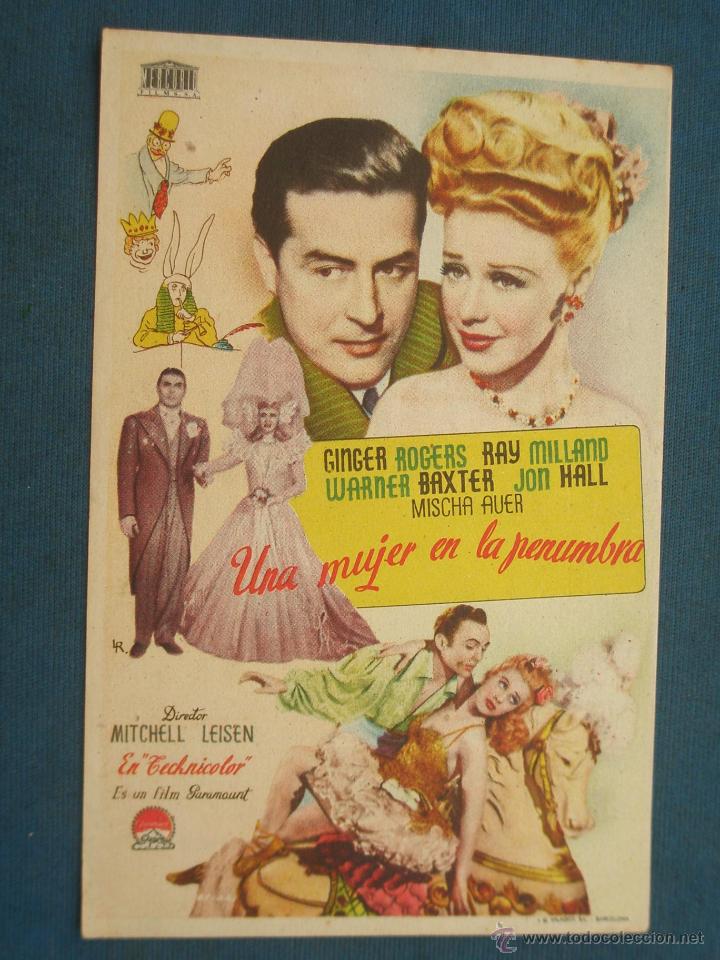 Cine: PROGRAMA DE MANO . UNA MUJER EN LA PENUMBRA , CON PUBLICIDAD . - Foto 1