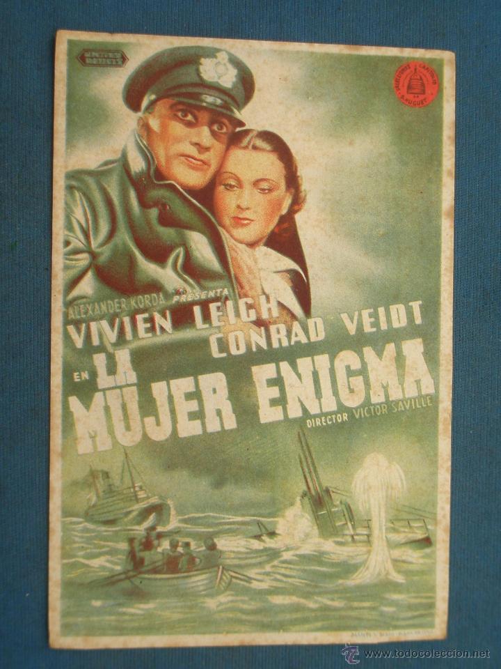 Cine: PROGRAMA DE MANO . LA MUJER ENIGMA , CON PUBLICIDAD . - Foto 1