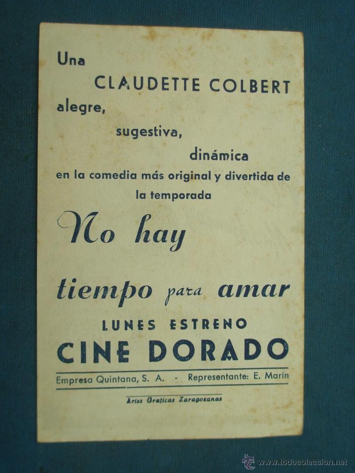 Cine: PROGRAMA DE MANO . NO HAY TIEMPO PARA AMAR , CON PUBLICIDAD . - Foto 2