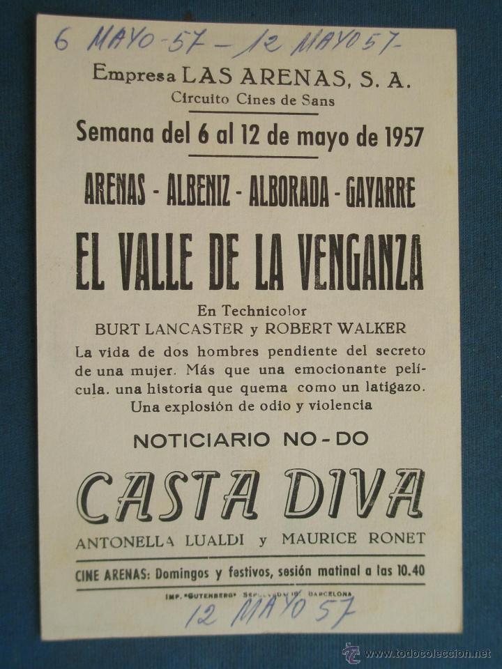 Cine: PROGRAMA DE MANO . CASTA DIVA, CON PUBLICIDAD . ( VER FOTO ADICIONAL ). - Foto 2