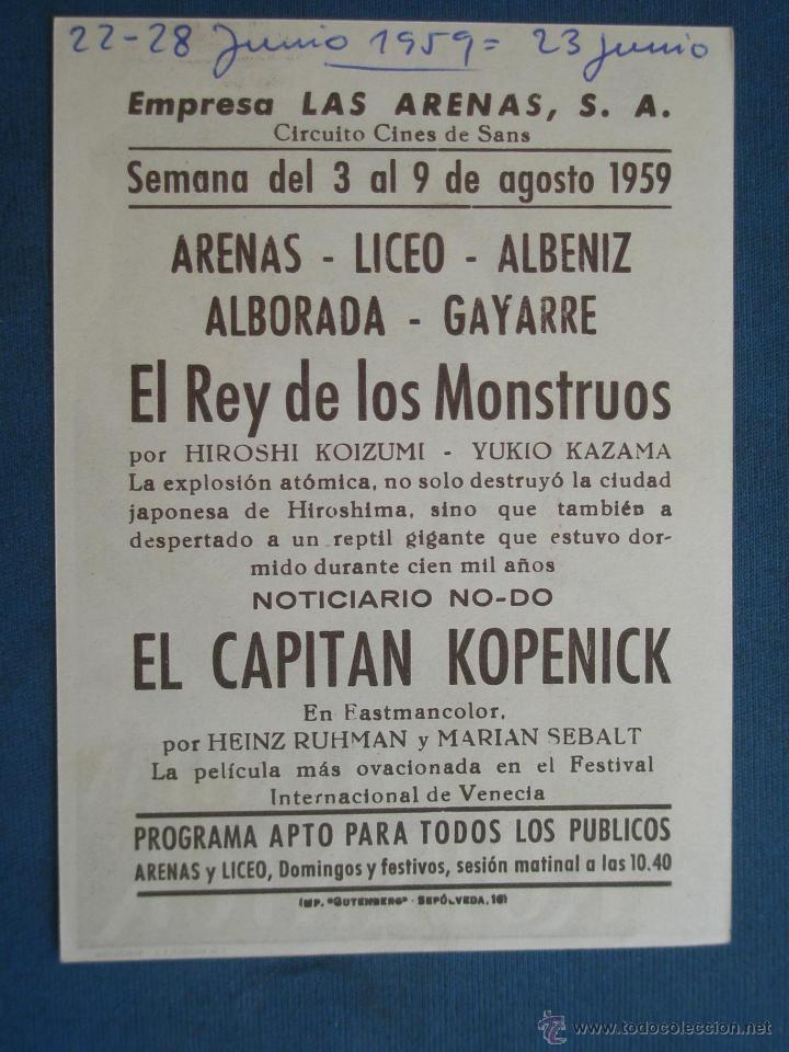 Cine: PROGRAMA DE MANO .EL CAPITAN KOPENICK, CON PUBLICIDAD . ( VER FOTO ADICIONAL ). - Foto 2
