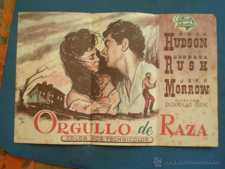 Cine: PROGRAMA DE MANO . ORGULLO DE RAZA , CON PUBLICIDAD . ( VER FOTO ADICIONAL ). - Foto 1