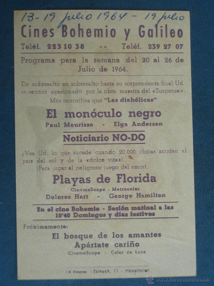 Cine: PROGRAMA DE MANO . PLAYAS DE FLORIDA , CON PUBLICIDAD . - Foto 2