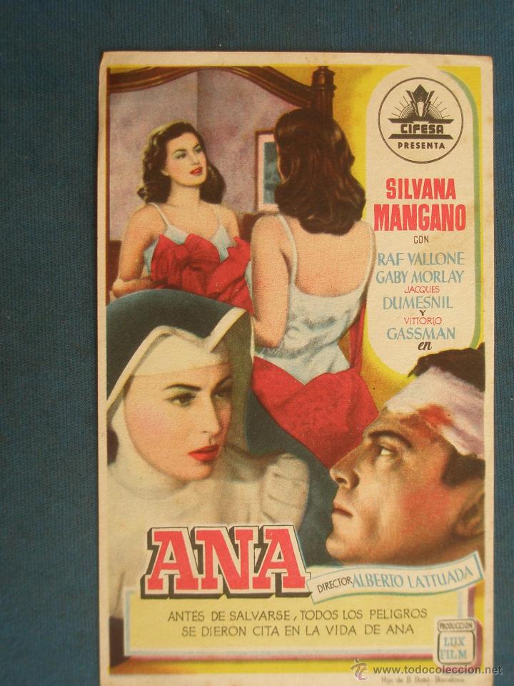 Cine: PROGRAMA DE MANO . ANA , SIN PUBLICIDAD . - Foto 1