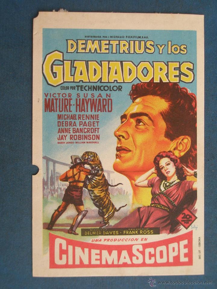 Cine: PROGRAMA DE MANO . DEMETRIUS Y LOS GLADIADORES , SIN PUBLICIDAD . - Foto 1