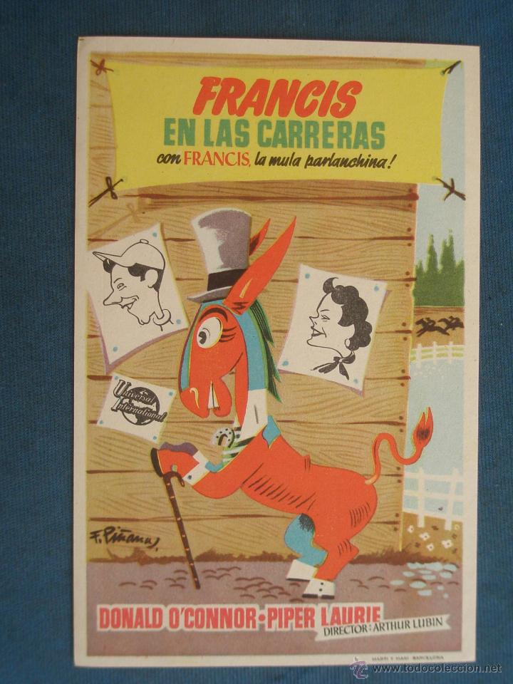 Cine: PROGRAMA DE MANO . FRANCIS EN LAS CARRERAS , SIN PUBLICIDAD . - Foto 1