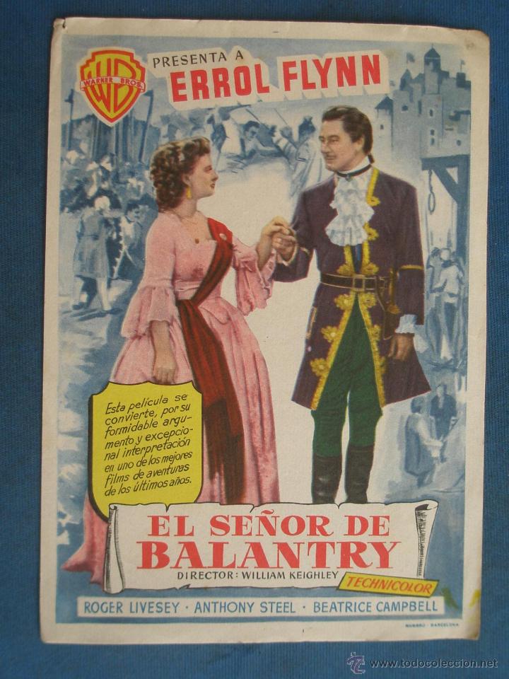 Cine: PROGRAMA DE MANO . EL SE&Ntilde;OR DE BALANTRY , SIN PUBLICIDAD . - Foto 1