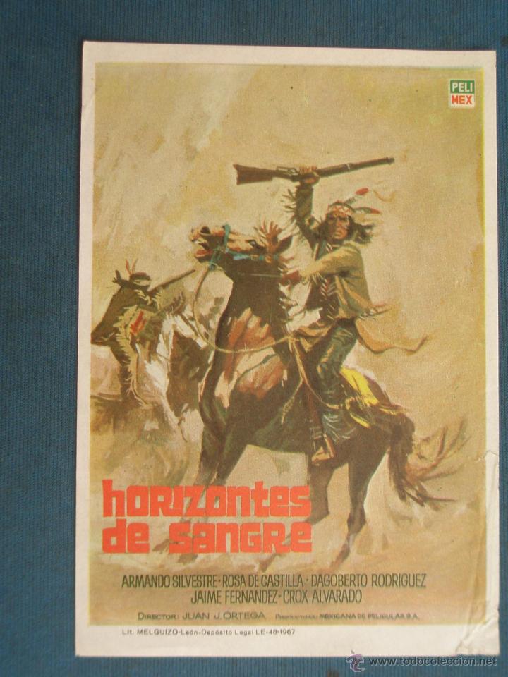 Cine: PROGRAMA DE MANO . HORIZONTES DE SANGRE . SIN PUBLICIDAD . - Foto 1