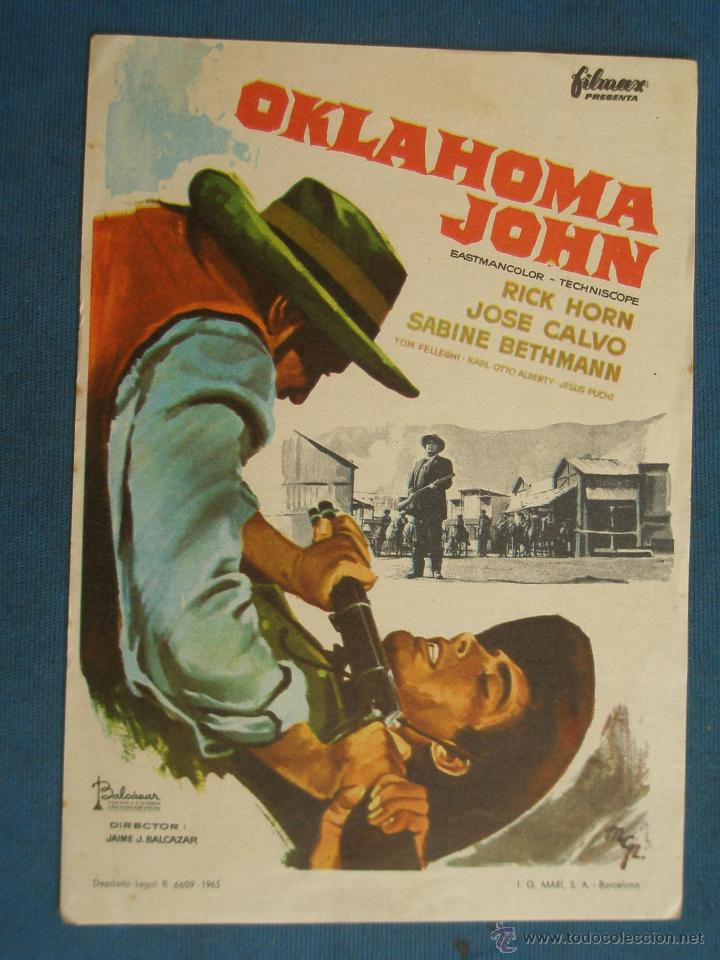 Cine: PROGRAMA DE MANO . OKLAHOMA JOHN , SIN PUBLICIDAD . - Foto 1