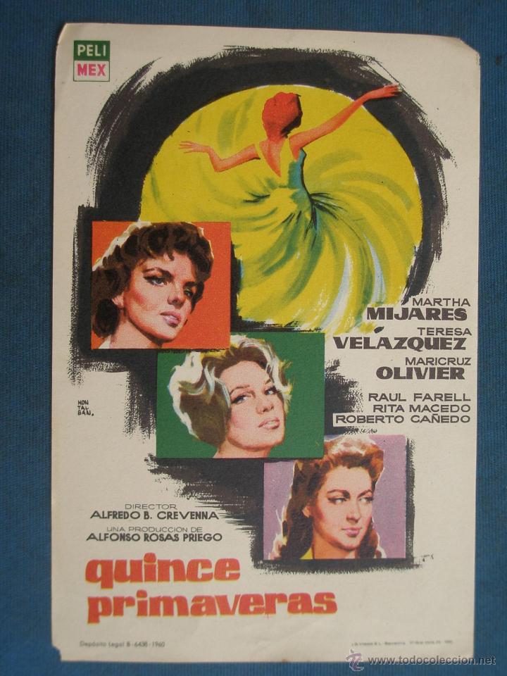 Cine: PROGRAMA DE MANO . QUINCE PRIMAVERAS . SIN PUBLICIDAD . - Foto 1