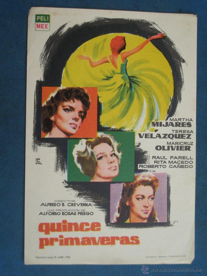 Cine: PROGRAMA DE MANO . QUINCE PRIMAVERAS . SIN PUBLICIDAD . - Foto 1