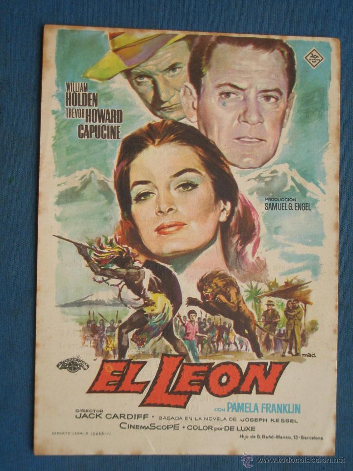 Cine: PROGRAMA DE MANO . EL LEON . CON PUBLICIDAD .( VER FOTO ADICIONAL ). - Foto 1