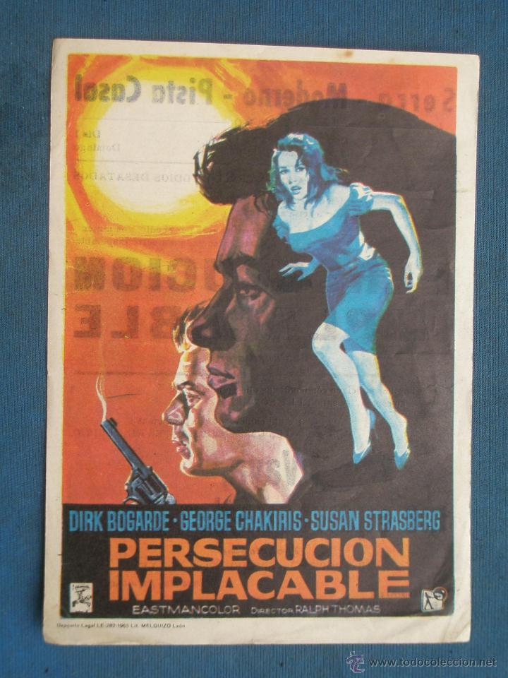 Cine: PROGRAMA DE MANO . PERSECUCION IMPLACABLE . CON PUBLICIDAD .( VER FOTO ADICIONAL ). - Foto 1