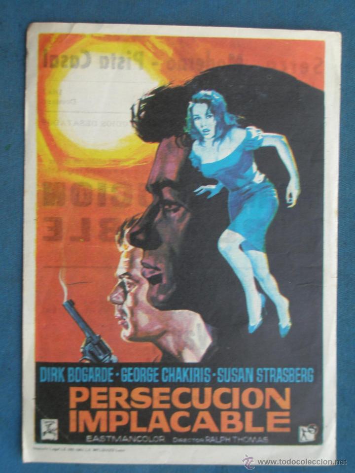 Cine: PROGRAMA DE MANO . PERSECUCION IMPLACABLE . CON PUBLICIDAD .( VER FOTO ADICIONAL ). - Foto 1