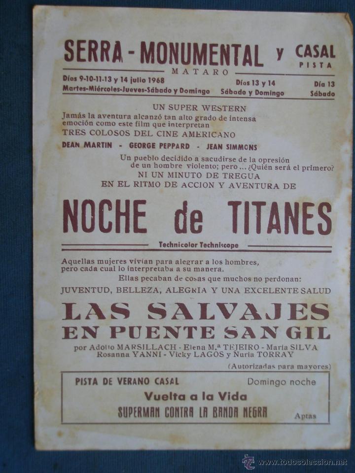 Cine: PROGRAMA DE MANO . NOCHE DE TITANES . SIN PUBLICIDAD . - Foto 2