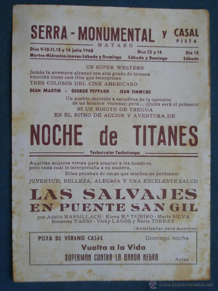Cine: PROGRAMA DE MANO . NOCHE DE TITANES . SIN PUBLICIDAD . - Foto 2