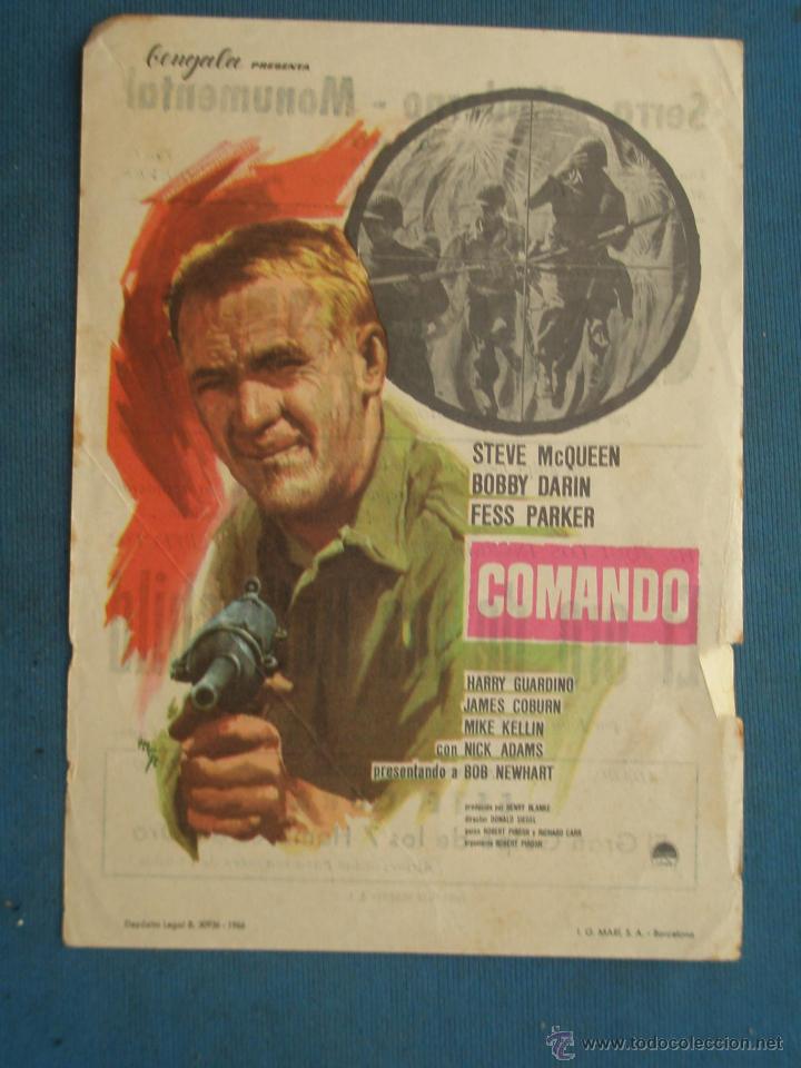 Cine: PROGRAMA DE MANO . COMANDO . CON PUBLICIDAD .( VER FOTO ADICIONAL ). - Foto 1
