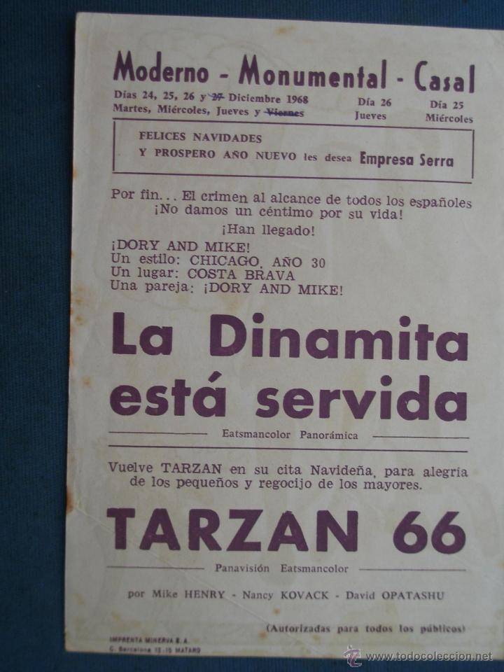 Cine: PROGRAMA DE MANO . LA DINAMITA ESTA SERVIDA , SIN PUBLICIDAD . - Foto 2