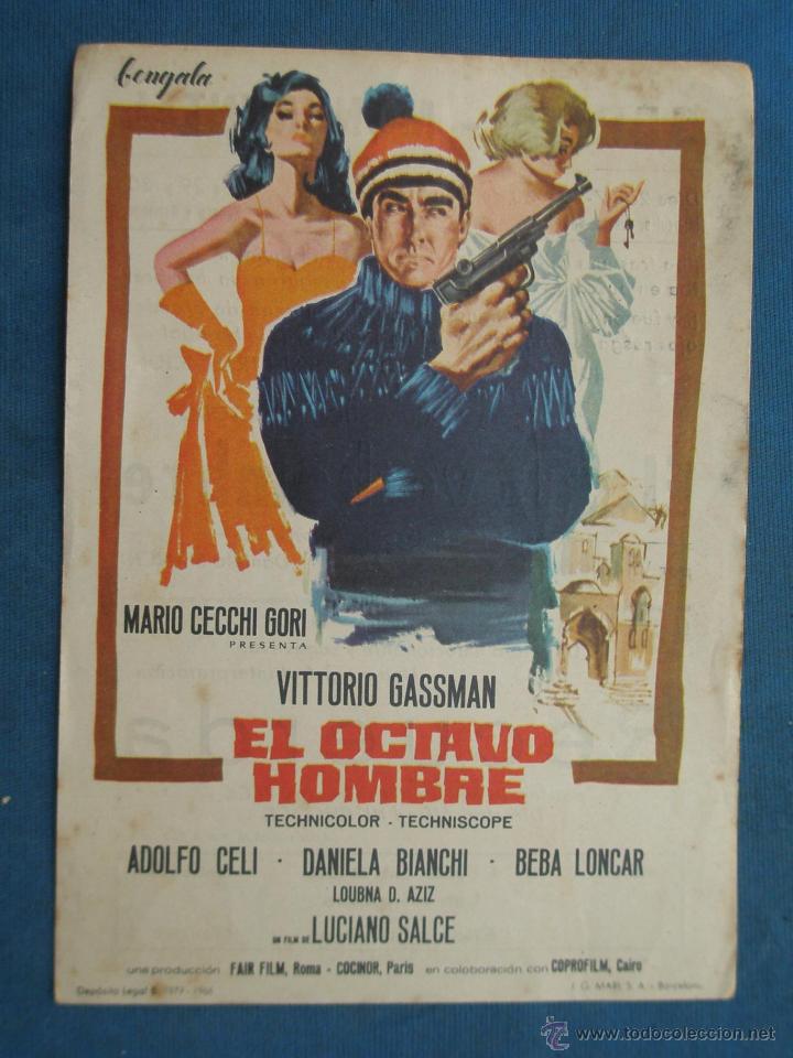 Cine: ANTIGUO PROGRAMA DE CINE , EL OCTAVO HOMBRE . CON PUBLICIDAD EN EL DORSO. - Foto 1