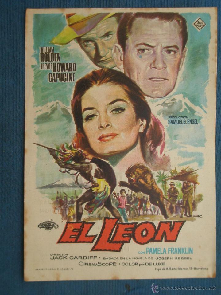 Cine: PROGRAMA DE MANO .  EL LEON , CON PUBLICIDAD . ( VER FOTO ADICIONAL ). - Foto 1