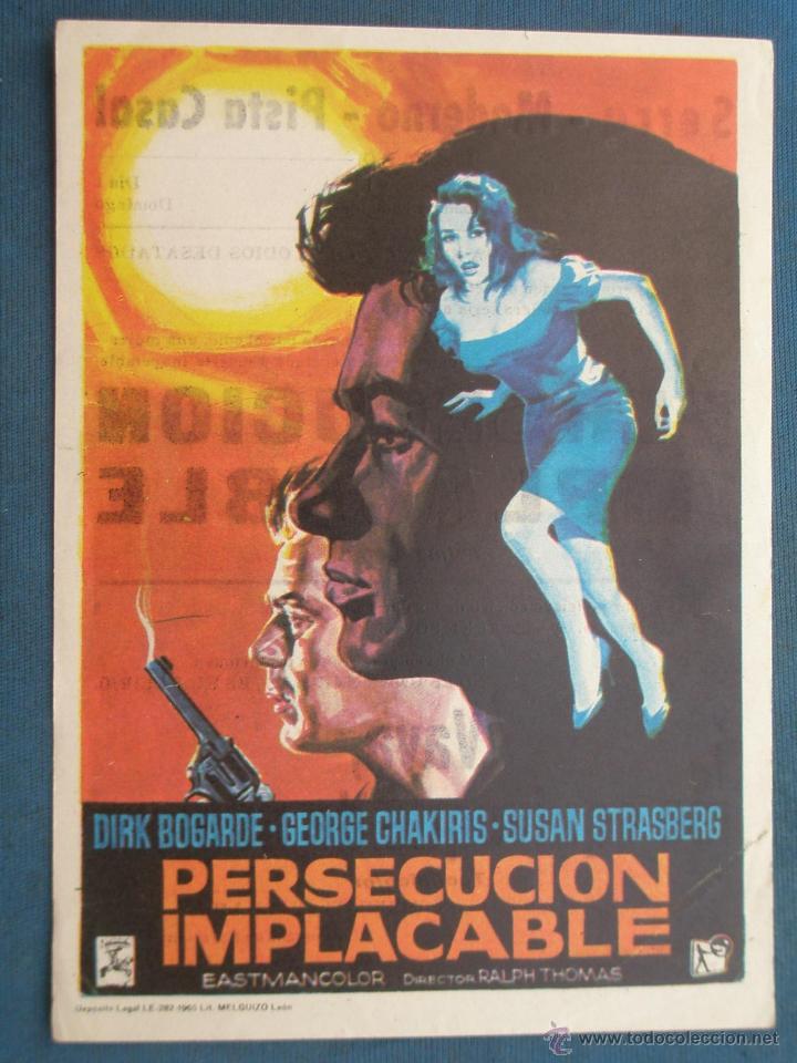 Cine: PROGRAMA DE MANO . PERSECUCION IMPLACABLE . SIN PUBLICIDAD . - Foto 1