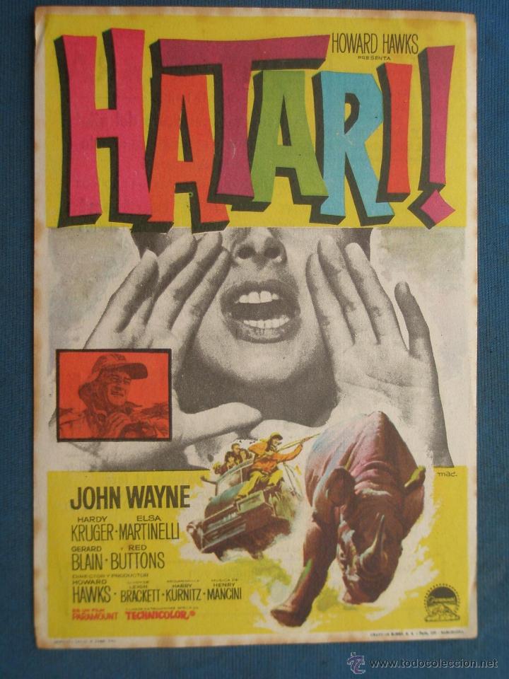 Cine: PROGRAMA DE MANO . HATARI . CON PUBLICIDAD .( VER FOTO ADICIONAL ). - Foto 1