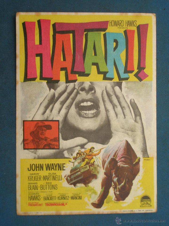 Cine: PROGRAMA DE MANO . HATARI . CON PUBLICIDAD .( VER FOTO ADICIONAL ). - Foto 1
