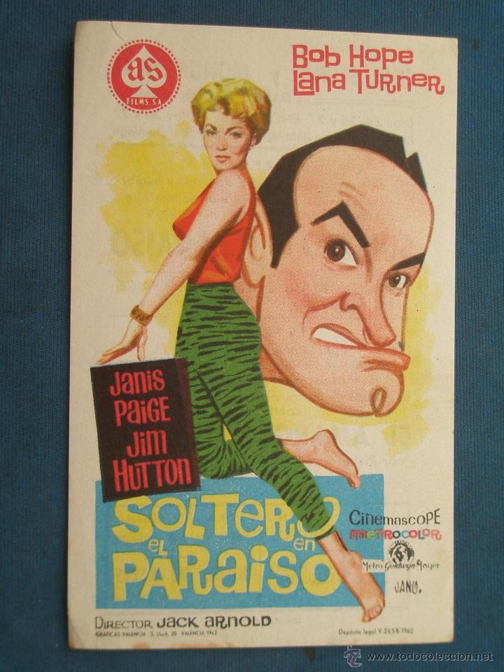 Cine: PROGRAMA DE MANO . SOLTERO EN EL PARAISO . SIN PUBLICIDAD . - Foto 1