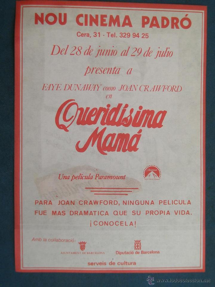 Cine: PROGRAMA DE MANO . QUERIDISIMA MAMA . CON PUBLICIDAD .( VER FOTO ADICIONAL ). - Foto 2