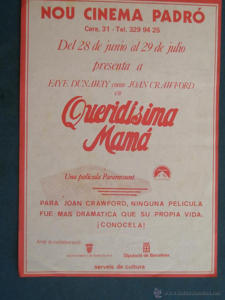 Cine: PROGRAMA DE MANO . QUERIDISIMA MAMA . CON PUBLICIDAD .( VER FOTO ADICIONAL ). - Foto 1