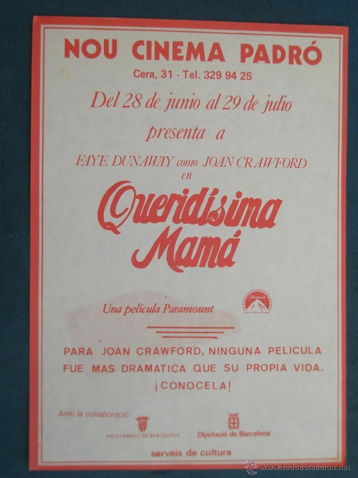Cine: PROGRAMA DE MANO . QUERIDISIMA MAMA . CON PUBLICIDAD .( VER FOTO ADICIONAL ). - Foto 1