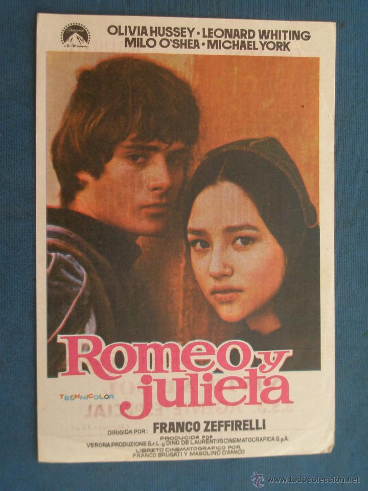Cine: PROGRAMA DE MANO . ROMEO Y JULIETA , SIN PUBLICIDAD . - Foto 1