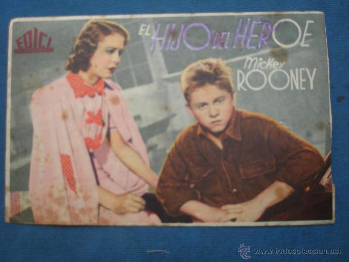 Cine: ANTIGUO PROGRAMA DE CINE , EL HIJO DEL HEROE . CON PUBLICIDAD EN EL DORSO. - Foto 1
