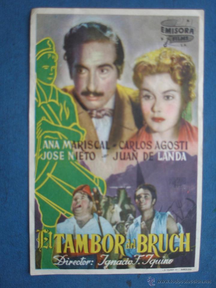 Cine: ANTIGUO PROGRAMA DE CINE , EL TAMBOR DEL BRUCH . CON PUBLICIDAD EN EL DORSO. - Foto 1
