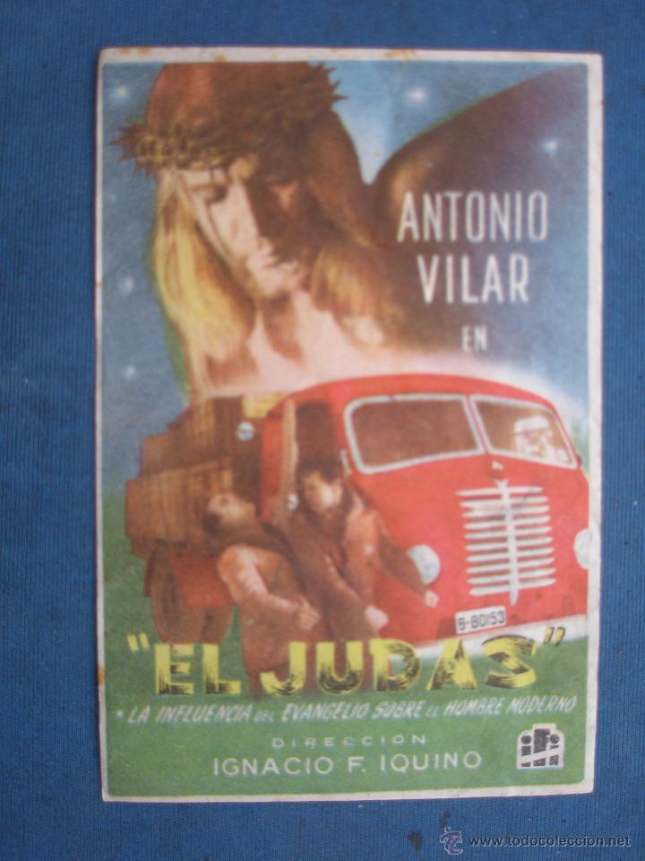 Cine: ANTIGUO PROGRAMA DE CINE , EL JUDAS . CON PUBLICIDAD EN EL DORSO. - Foto 1