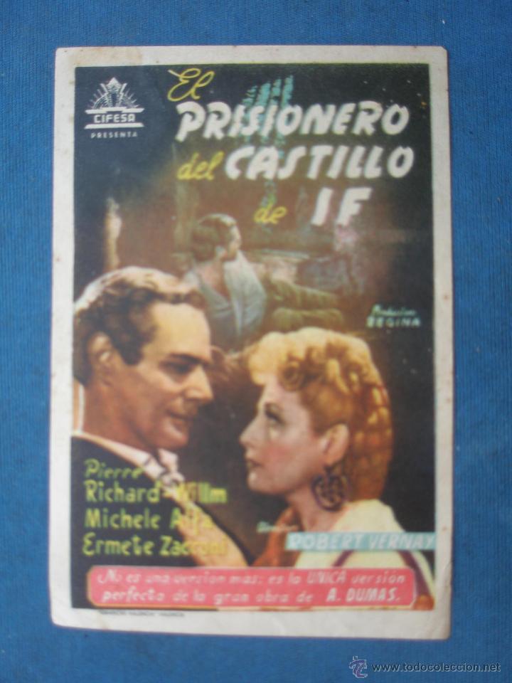 Cine: PROGRAMA DE MANO . EL PRISIONERO DEL CASTILLO DE IF . SIN PUBLICIDAD . - Foto 1