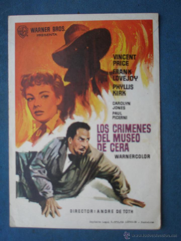 Cine: PROGRAMA DE MANO . LOS CRIMENES DEL MUSEO DE CERA . SIN PUBLICIDAD . - Foto 1